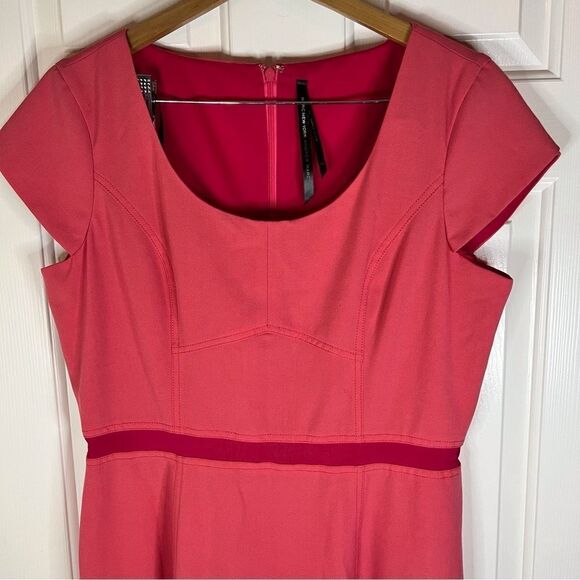 Marc New York Andrew Mark Cap Sleeve Mini Dress Size 14 Red Pink - Picture 3 of 8